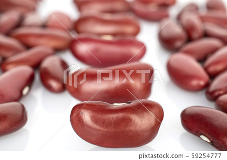 Fresh red kidney bean isolated on white Fresh red kidney bean isolated on white 59254777