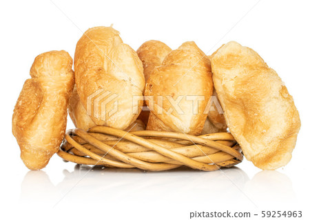 Fresh mini croissant isolated on white 59254963