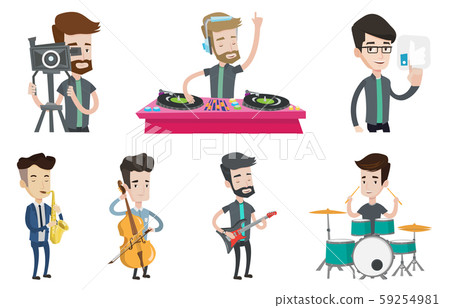 Vector set of media people characters. 59254981