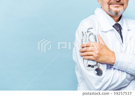 Doctor with a stethoscope in the hand, medical care concept 59257537