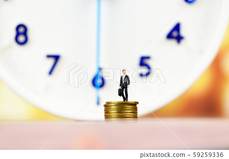 Time management with clocks background - Miniature 59259336