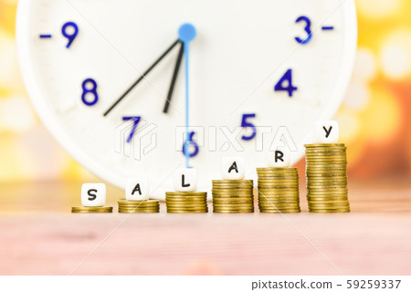 Payroll and salaries ladder increase growth money 59259337