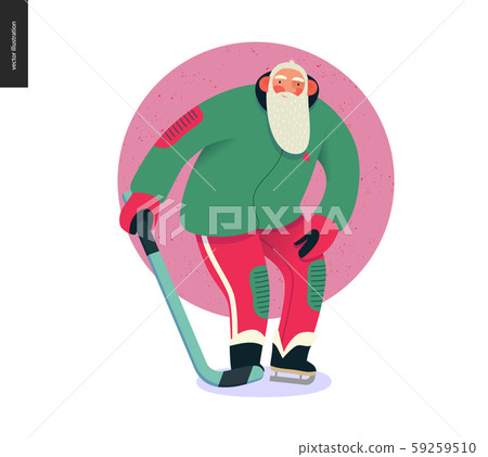 Sporting Santa - ice hockey - Stock Illustration [59259510] - PIXTA