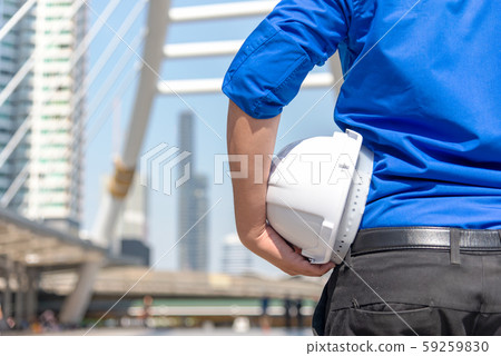 Close up hand architect worker holding  59259830