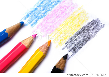 cmyk concept - wooden crayon texture with cyan cmyk concept - wooden crayon texture with cyan 59261664