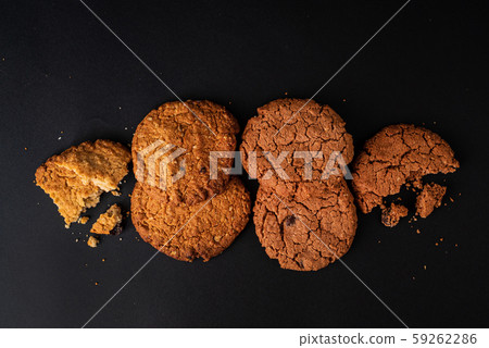 peanut butter cookies on the black background peanut butter cookies on the black background 59262286