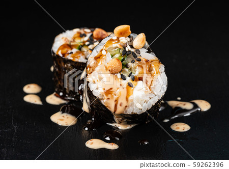 sushi on the black background 59262396