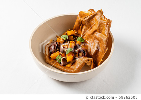 duck with pumpkin and sauce duck with pumpkin and sauce 59262503