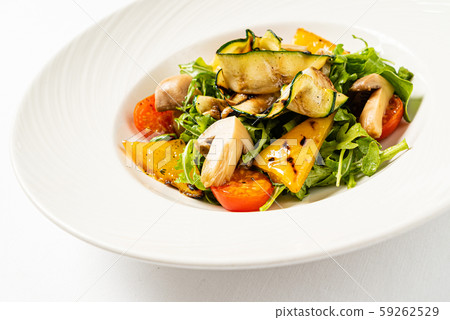 salad from grilled vegetables and arugula 59262529
