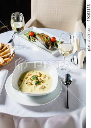 fish soup in the restaurant fish soup in the restaurant 59263138