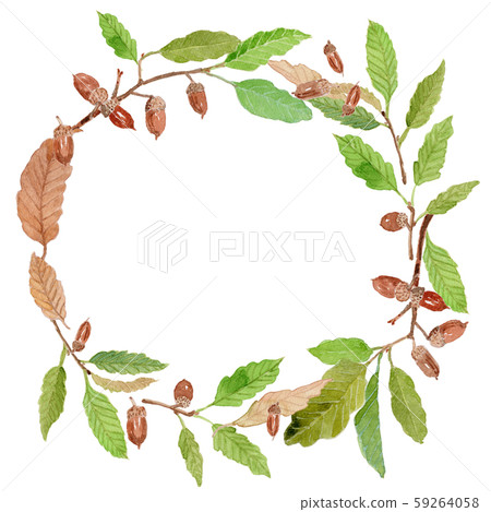 Acorn wreath watercolor 59264058