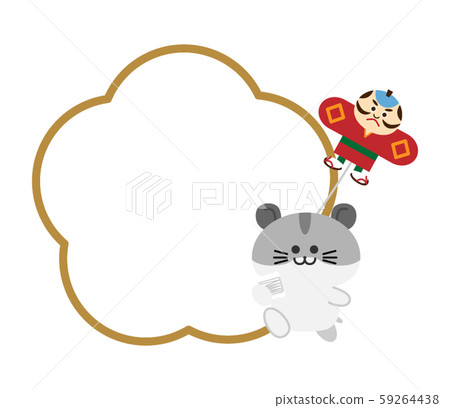 Jungarian hamster and flower frame 59264438