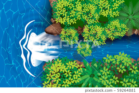 landscape of waterwall in the forest landscape of waterwall in the forest 59264881