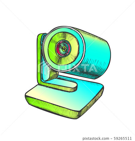 Web Camera Modern Digital Gadget Color Vector Web Camera Modern Digital Gadget Color Vector 59265511