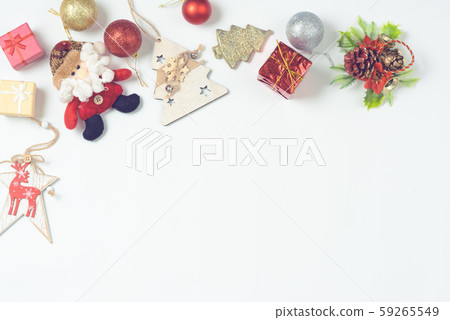 Beautiful Christmas decorations 2020 on a light background. Beautiful Christmas decorations 2020 on a light background. 59265549