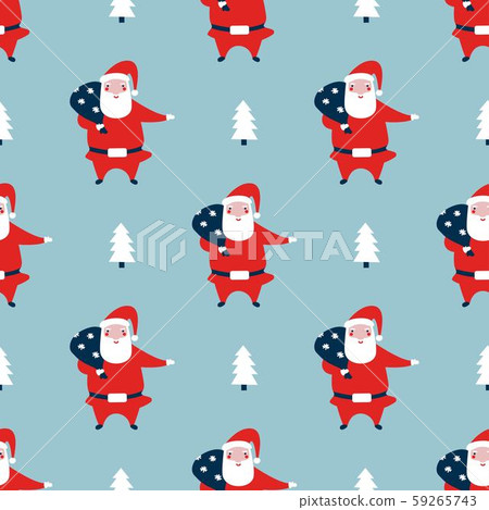 Santa Claus seamless pattern - Stock Illustration [59265743] - PIXTA