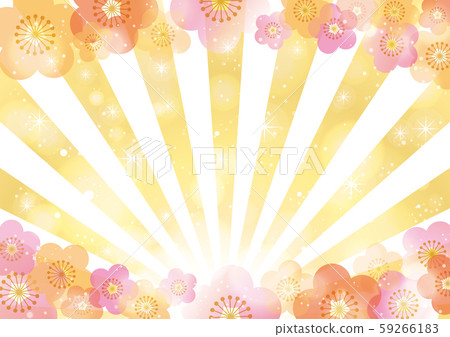 Plum blossom Japanese style radiation frame orange 59266183