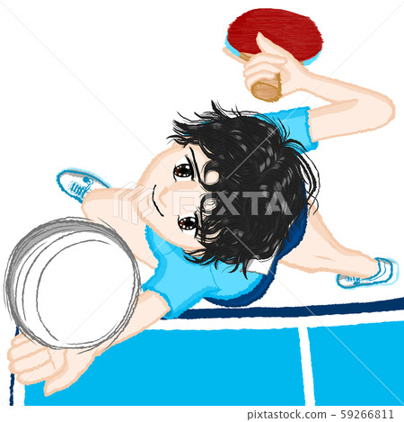 Athlete Hibari-kun Table Tennis Service 1 02 Blue wear stand, no shadow 59266811