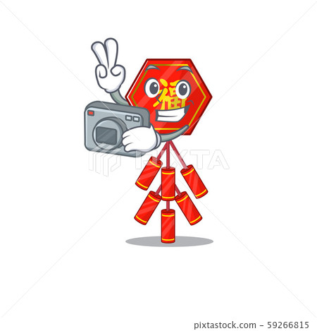 Cute chinese firecracker character the photographer smiley 59266815