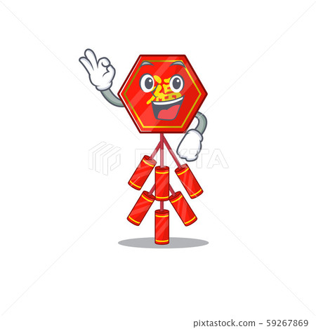 illustration character chinese firecracker okay cartoon shape 59267869