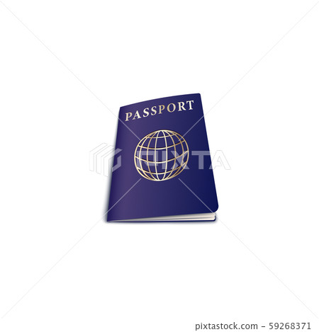 Travel passport with globe on cover realistic vector illustration isolated. 59268371