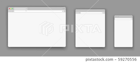 Blank web browser windows for different devices. Website flat template. 59270556
