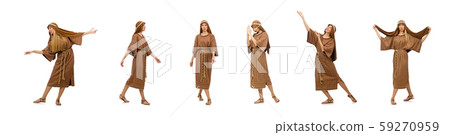 Woman wearing medieval arab clothing on white Woman wearing medieval arab clothing on white 59270959
