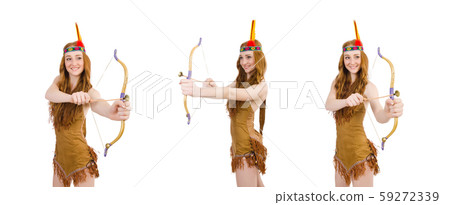 Indian woman isolated on the white Indian woman isolated on the white 59272339