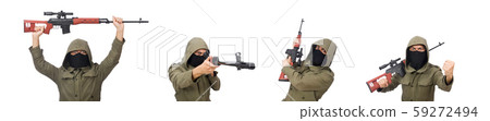 Man with a gun isolated on white Man with a gun isolated on white 59272494