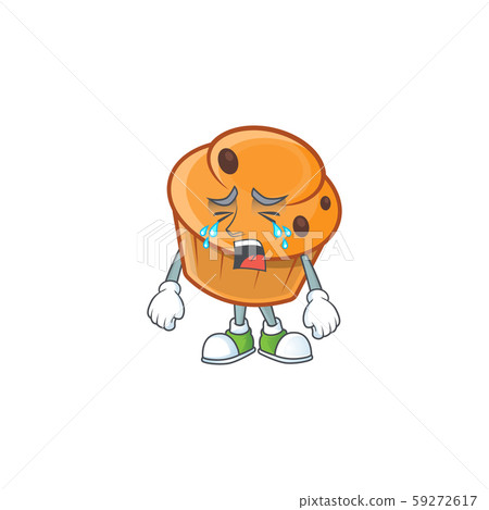 Dessert brioche of appetizing with crying mascot 59272617