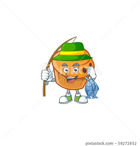 Dessert brioche of appetizing with fishing mascot 59272652
