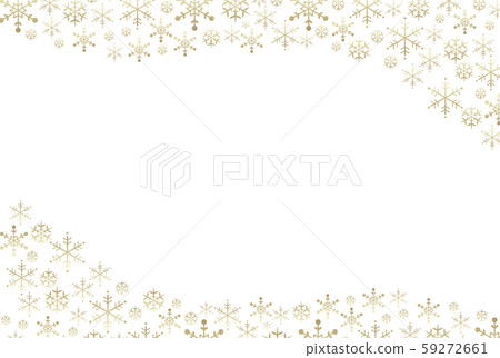 Golden gradient snowflake frame - Stock Illustration [59272661] - PIXTA