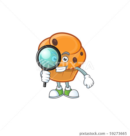 Cartoon brioche in the detective character shape. Cartoon brioche in the detective character shape. 59273665