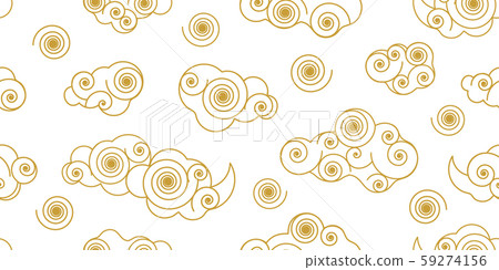 Seamless design with ornate clouds. Seamless design with ornate clouds. 59274156