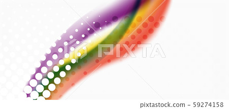 Line wave art illustration on light backdrop. Vector abstract design banner template. Business 59274158