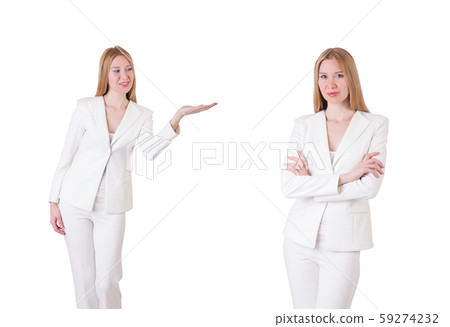 Elegant blond businesslady isolated on white Elegant blond businesslady isolated on white 59274232