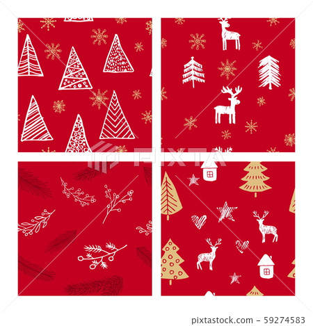 Beautiful seamless Christmas and winter patterns, drawn by hand. Many festive elements and patterns. Vector graphics and illustration. Beautiful seamless Christmas and winter patterns, drawn by hand. Many festive elements and patterns. Vector graphics and illustration. 59274583