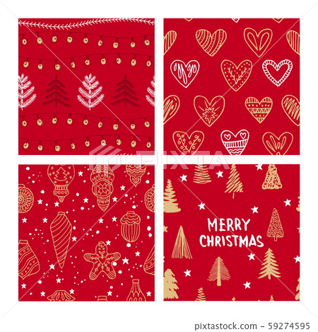 Beautiful seamless Christmas and winter patterns, drawn by hand. Many festive elements and patterns. Vector graphics and illustration. Beautiful seamless Christmas and winter patterns, drawn by hand. Many festive elements and patterns. Vector graphics and illustration. 59274595