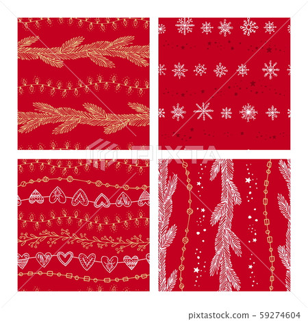Beautiful seamless Christmas and winter patterns, drawn by hand. Many festive elements and patterns. Vector graphics and illustration. Beautiful seamless Christmas and winter patterns, drawn by hand. Many festive elements and patterns. Vector graphics and illustration. 59274604