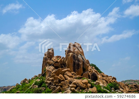 Giant rocks spread out in Hampi, South India Giant rocks spread out in Hampi, South India 59274686