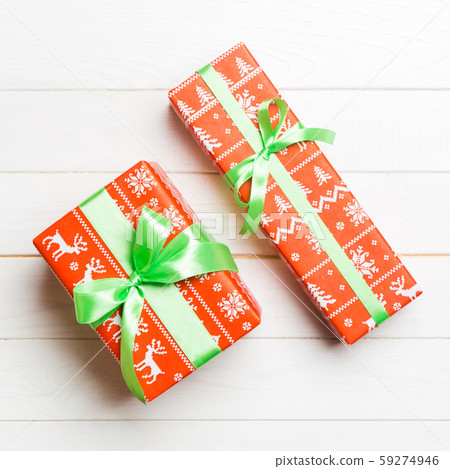 Top view of christmas or other holiday handmade 59274946