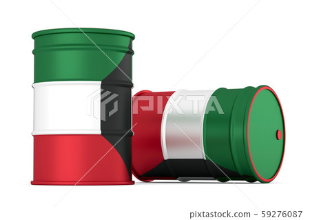 kuwait oil styled flag barrels isolated on white kuwait oil styled flag barrels isolated on white 59276087
