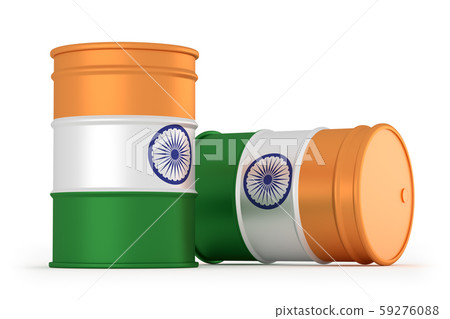 india oil styled flag barrels isolated on white india oil styled flag barrels isolated on white 59276088