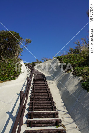 Tanegashima staircase leading to the blue sky and the sky 59277049