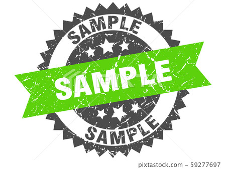 sample grunge stamp with green band. sample 59277697