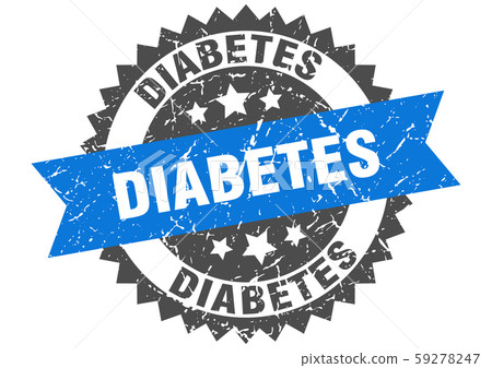 diabetes grunge stamp with blue band. diabetes 59278247