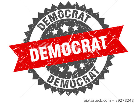 democrat grunge stamp with red band. democrat democrat grunge stamp with red band. democrat 59278248