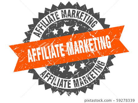 affiliate marketing grunge stamp with orange band. affiliate marketing grunge stamp with orange band. 59278339