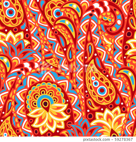 Indian ethnic seamless pattern with paisley. Indian ethnic seamless pattern with paisley. 59278367
