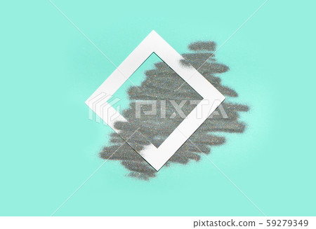 Layout with silver glitter sparkle and white rhomb. 59279349